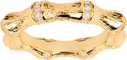 ATHRA LUXE Cubic Zirconia Bamboo Band Ring