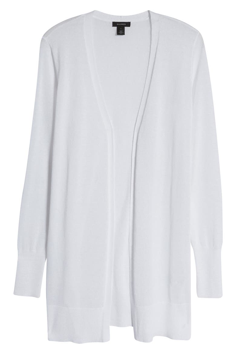 Side Slit Cardigan, Alternate, color, WHITE