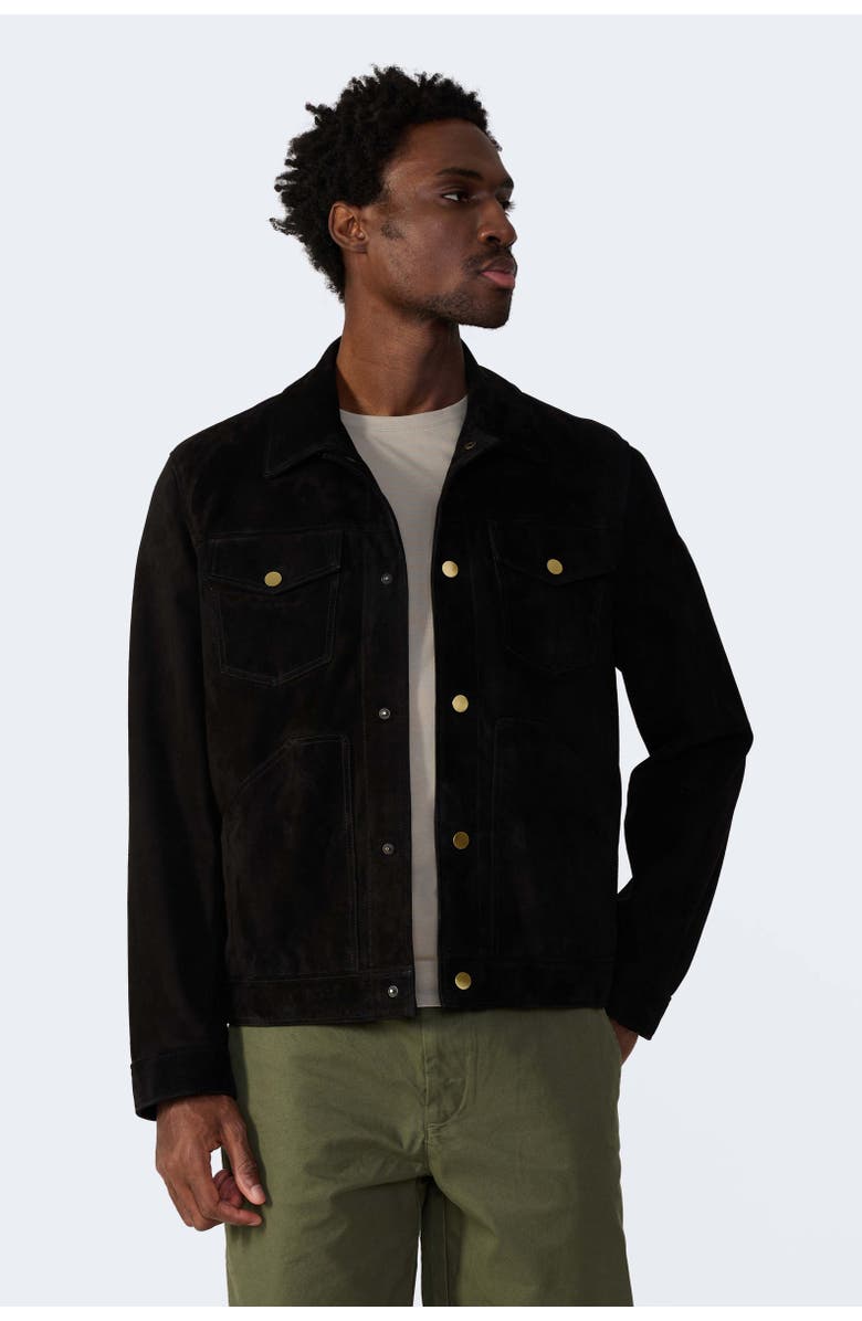 Furniq UK Ollie Suede Jacket, Main, color, Black