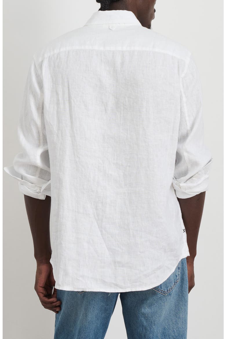 Mill Linen Button-Down Shirt, Alternate, color, WHITE