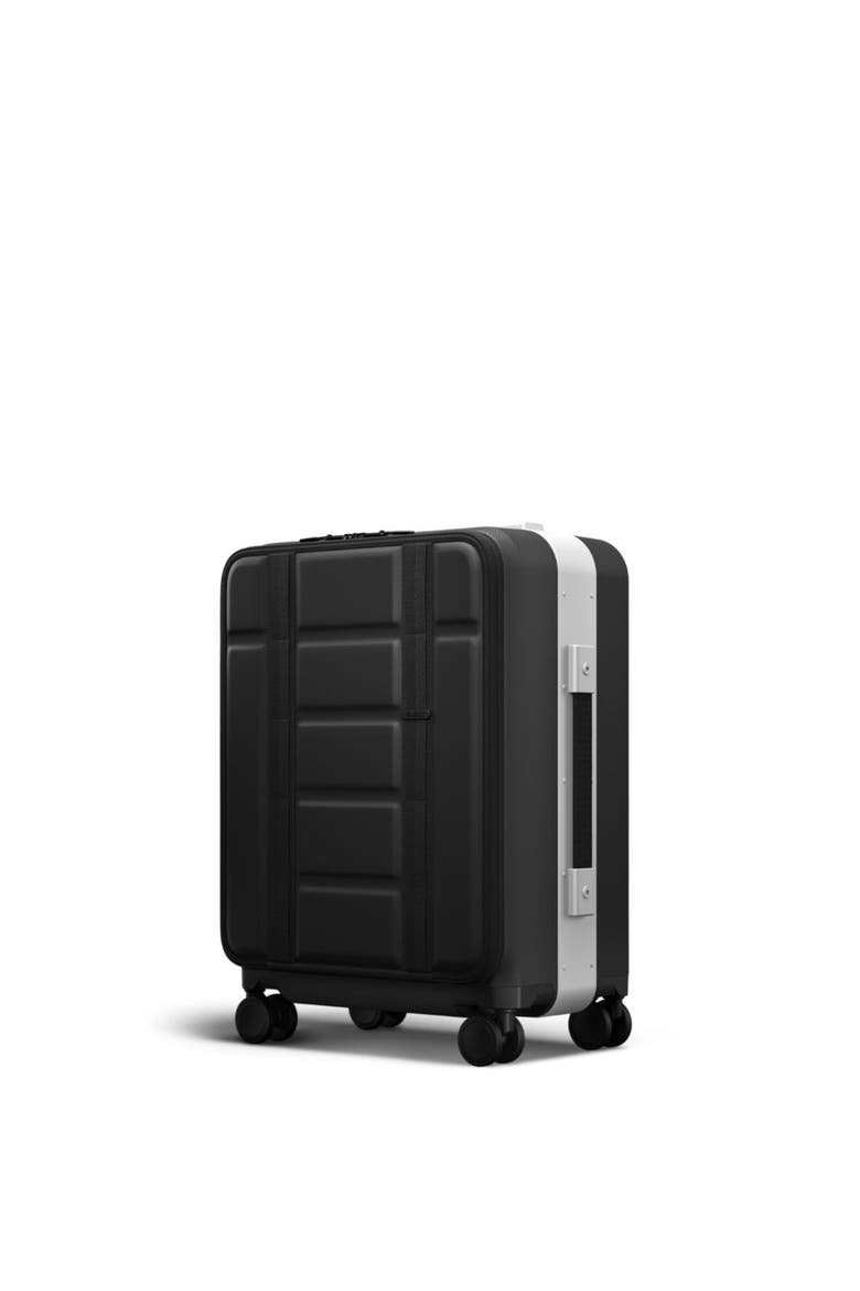 Ramverk Pro Hardside 21 Inch Carry On Luggage Spinner with Buckle Closure and Zipper Front Access Pocket, Main, color, Silver