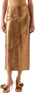 Akris Metallic Leather Midi Skirt