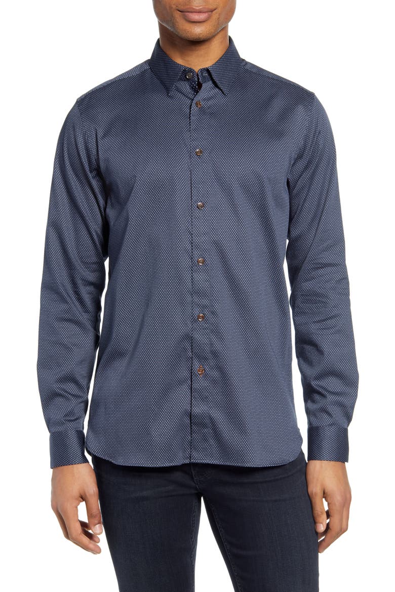 Tillnow Button-Up Shirt, Main, color, NAVY