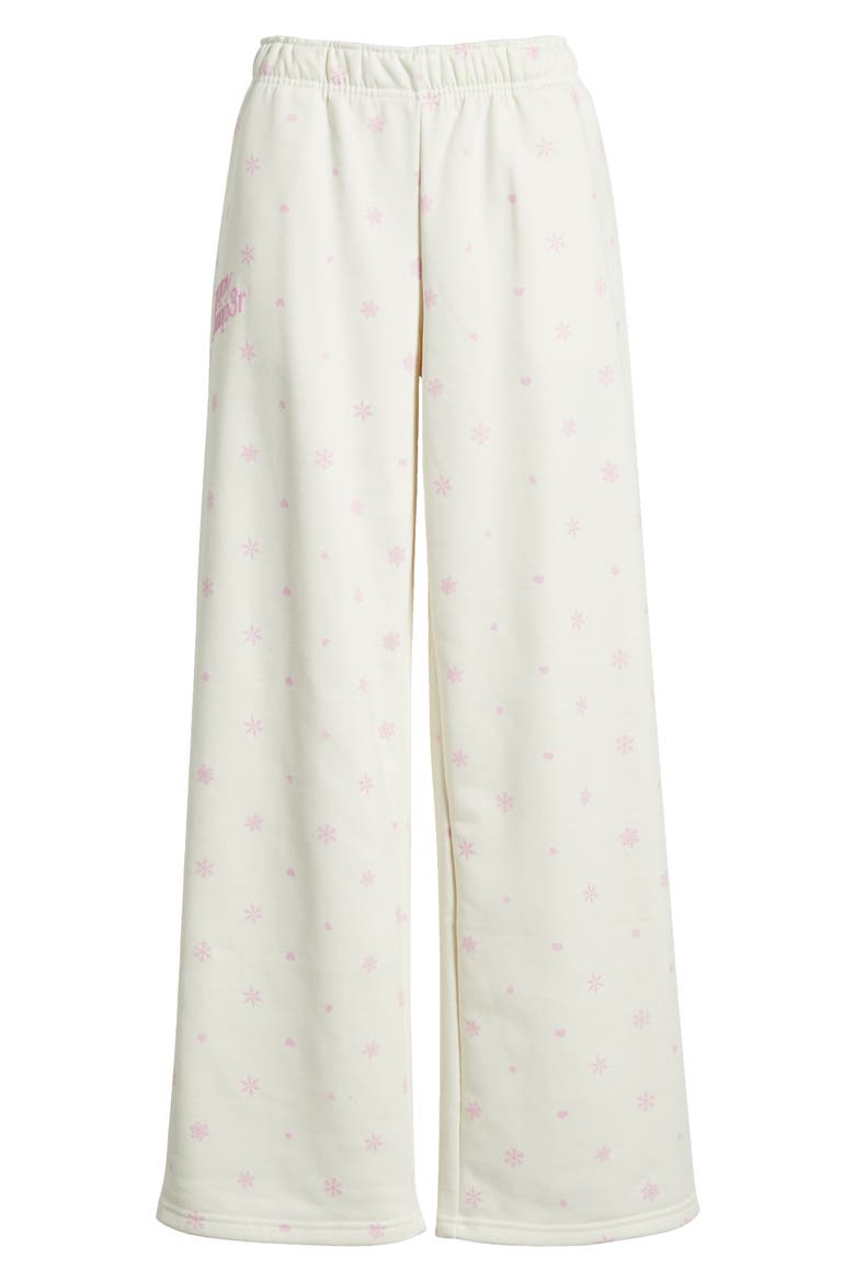 Pink Flurry Core Sweatpants, Alternate, color, CREAM