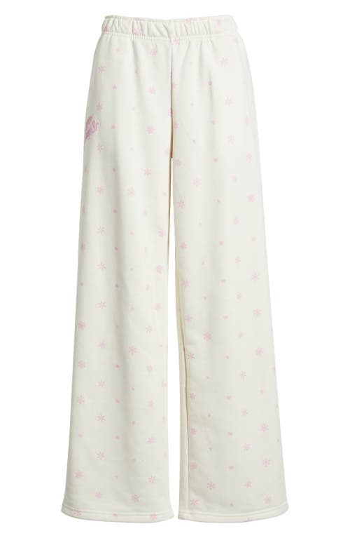 Happy Camp3r Pink Flurry Core Sweatpants In White