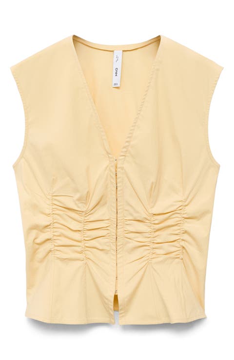 Sleeveless V-Neck Cotton Corset Top