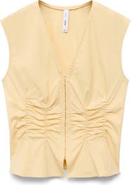MANGO Sleeveless V-Neck Cotton Corset Top
