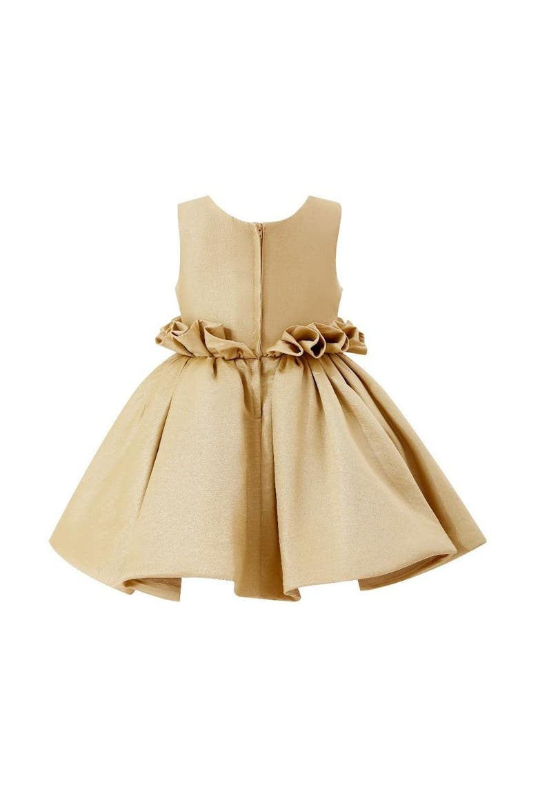 Bloom Accent Flare Dress, Alternate, color, Gold