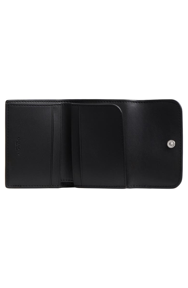 COACH Loved Leather Essential Trifold Card Holder, Alternate, color, Lh/Black Brown