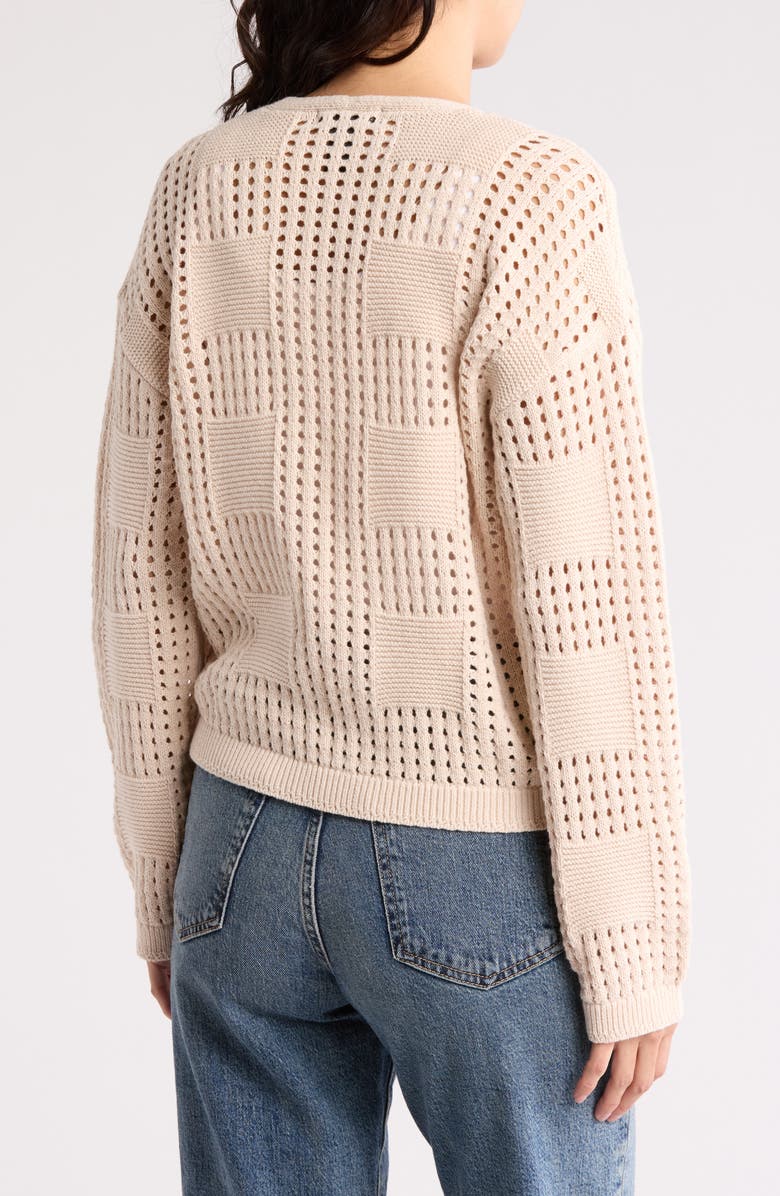 Design History Tie Front Open Knit Cardigan, Alternate, color, 