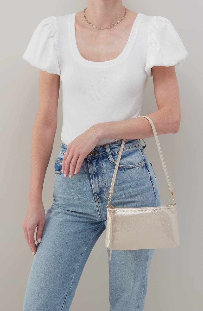 HOBO Darcy Convertible Leather Crossbody Bag, Alternate, color, Sand Shimmer