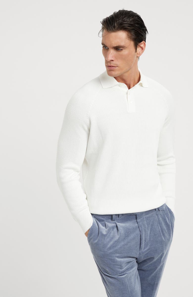 Brunello Cucinelli Polo-style sweater, Alternate, color, 