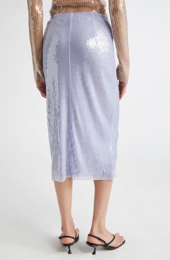 Sheer Sequin Pencil Skirt