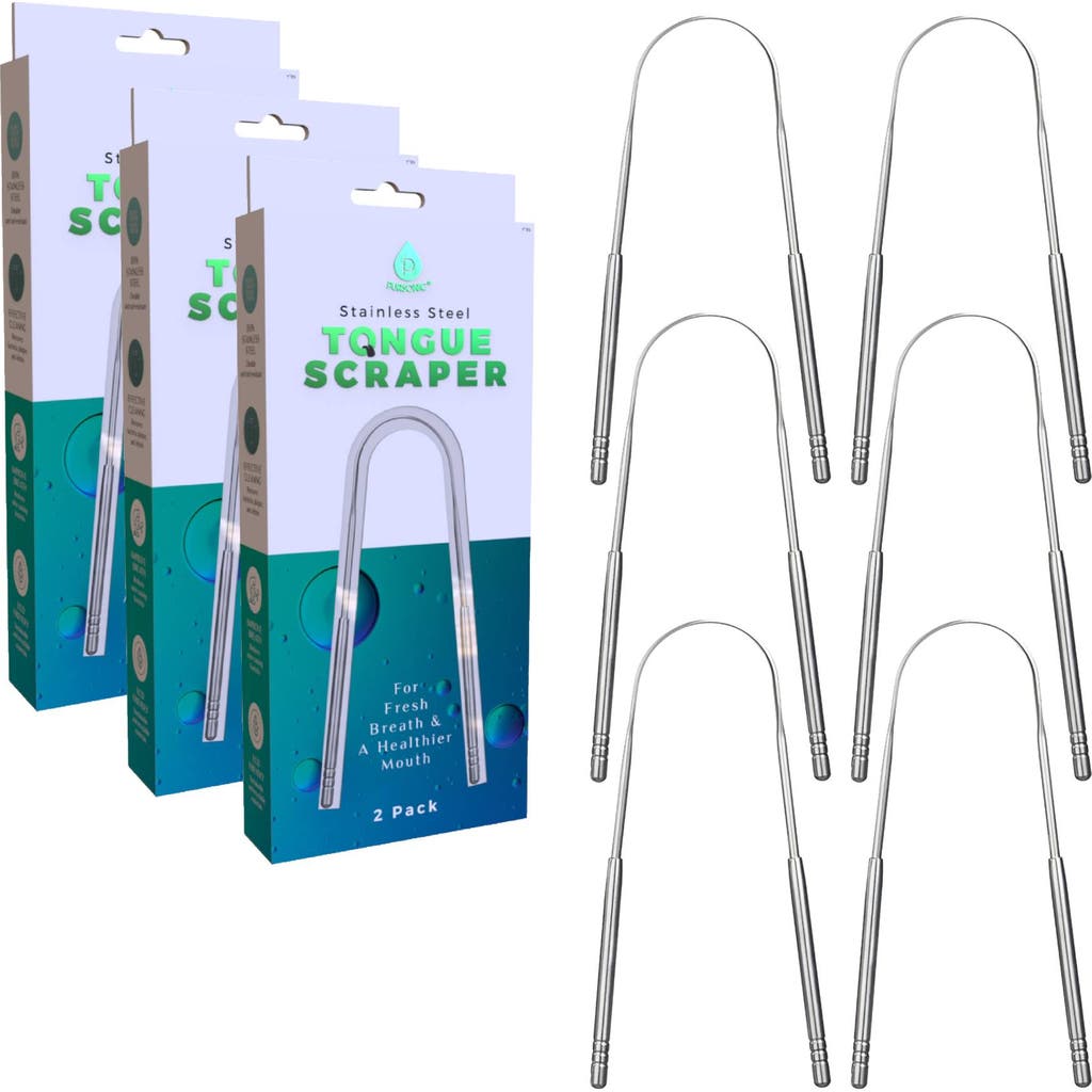Pursonic Stainless Steel Tongue Scraper For Fresh Breath & A Healthier Mouth In Silver