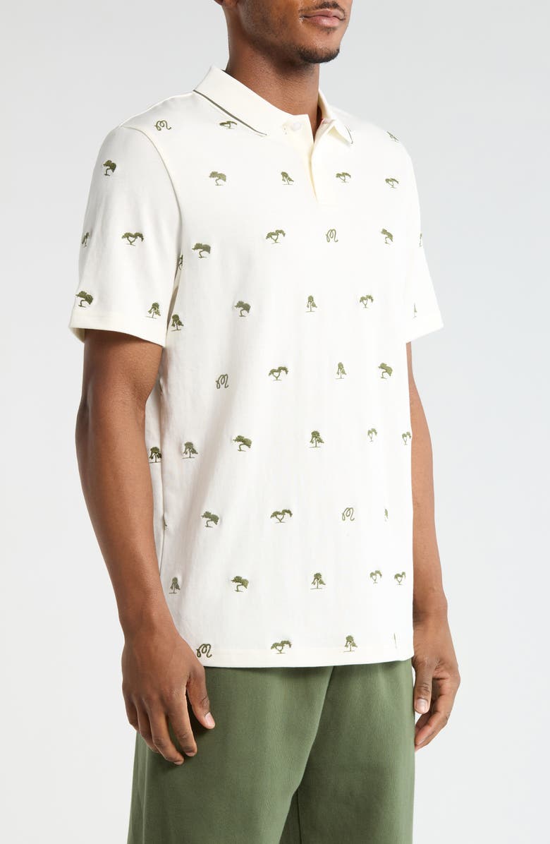 Malbon Golf Torrey Pines Embroidered Polo, Alternate, color, Egret