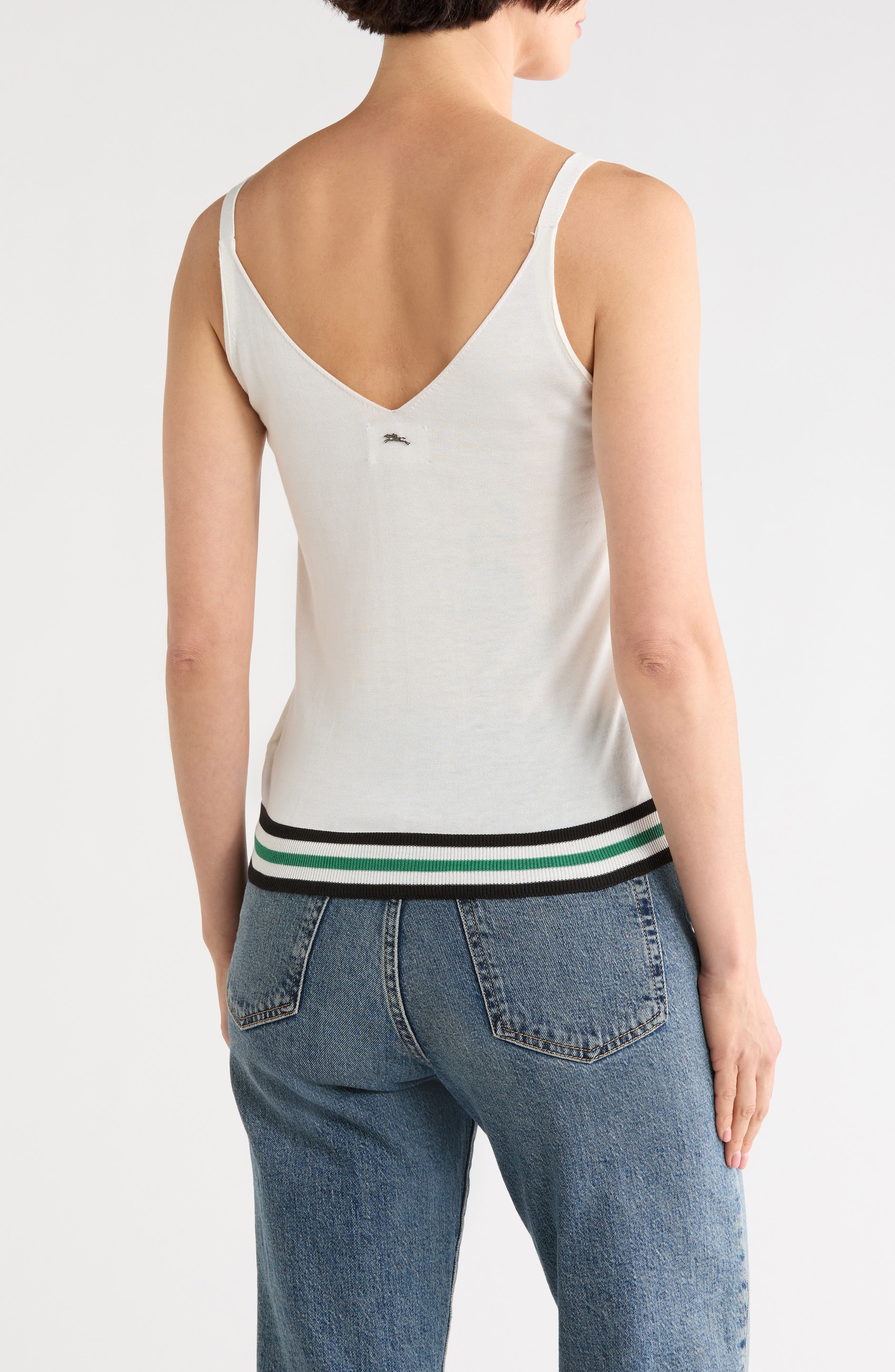Longchamp V-Neck Silk Blend Tank (Women) | Nordstromrack