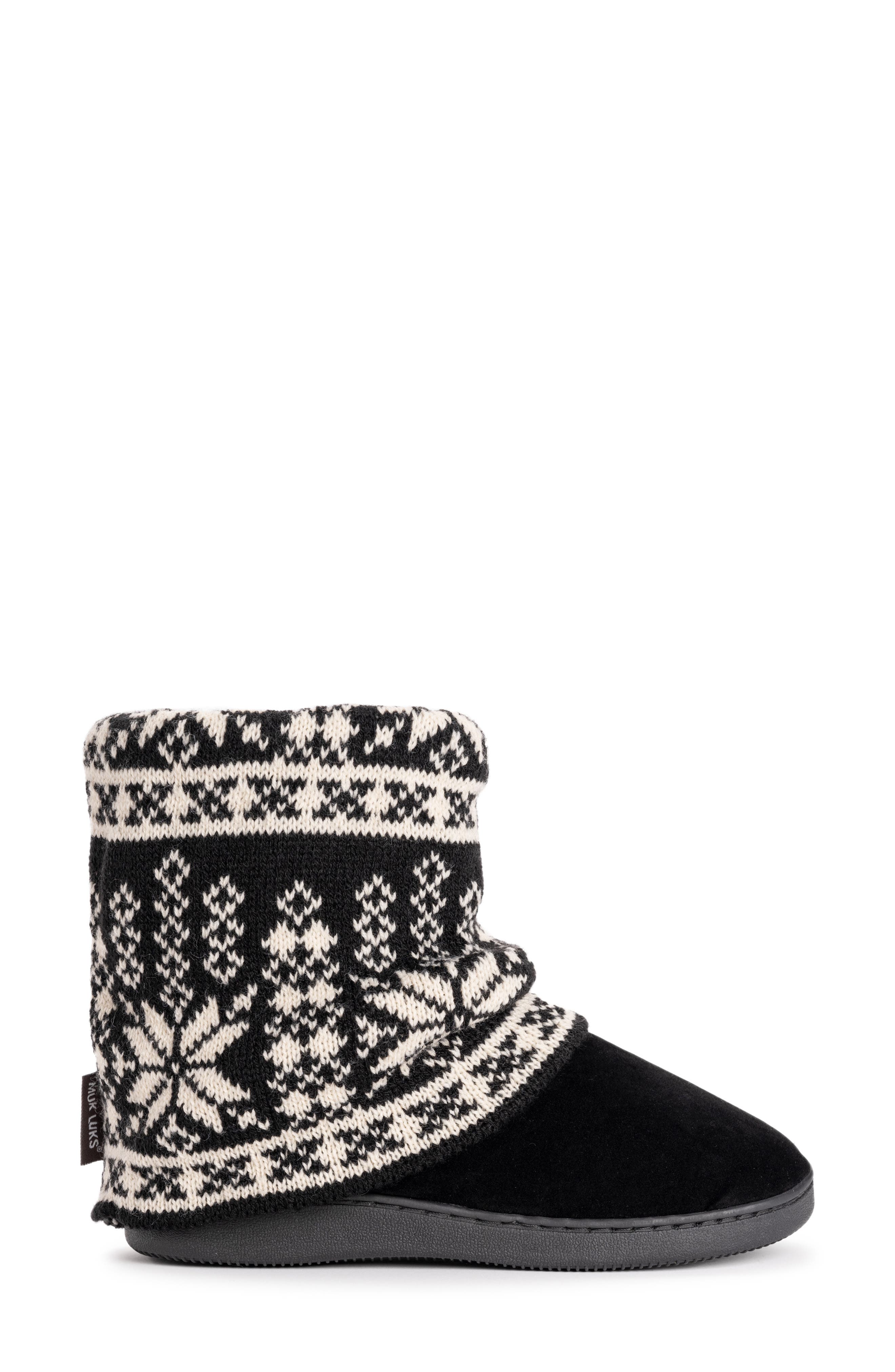 MUK LUKS Raquel Faux Fur Lined Indoor/Outdoor Bootie Slipper, Alternate, color, 