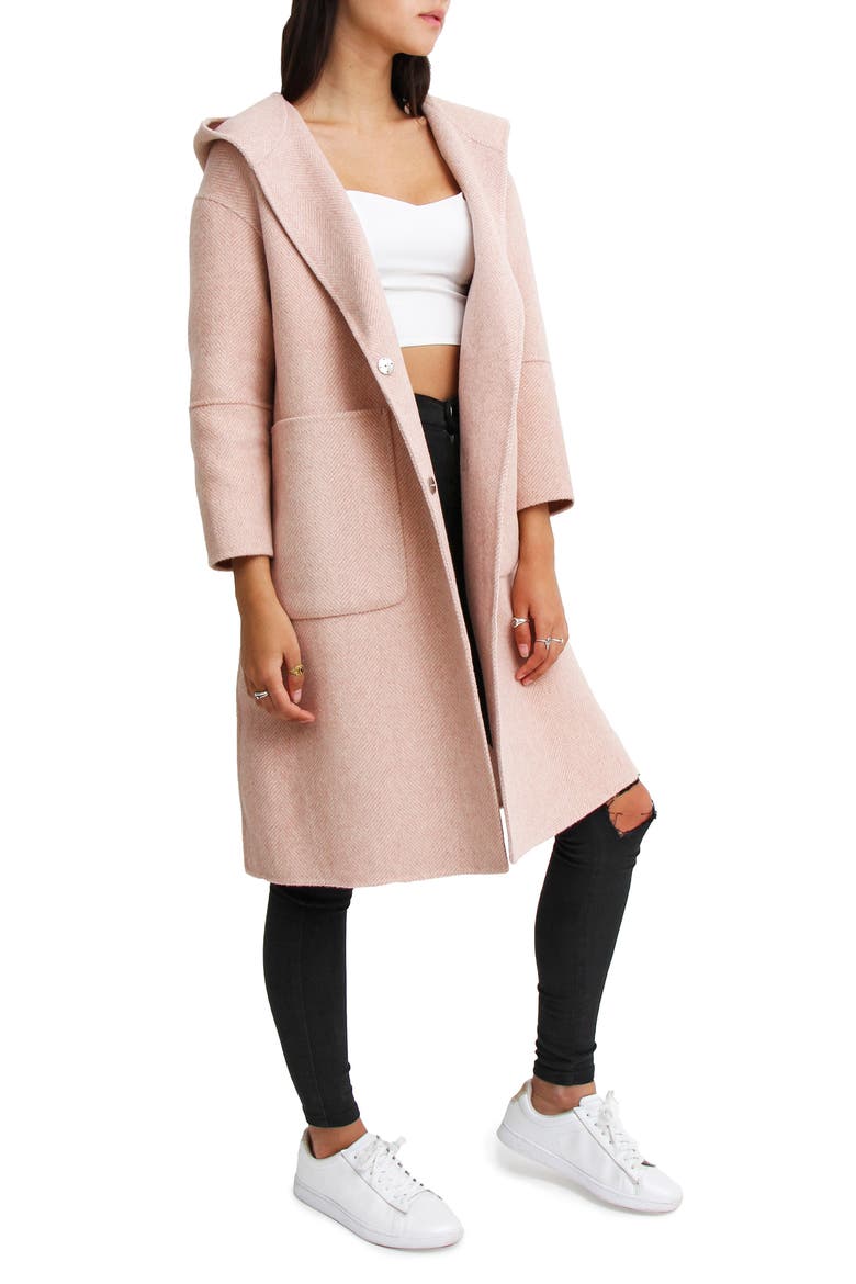 Walk This Way Wool Blend Oversized Coat, Alternate, color, PINK