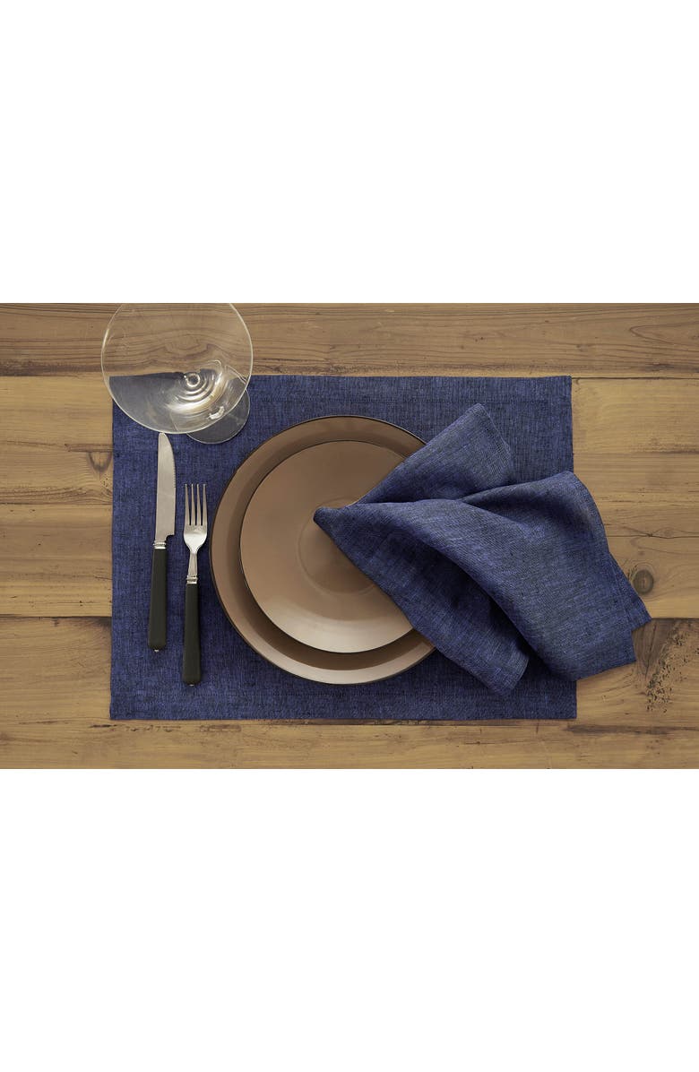 Solino Home Linen Dinner Napkins - Athena, 20" x 20" Inch, Alternate, color, Chambray Navy