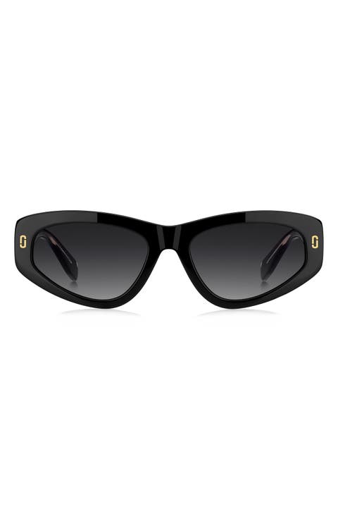 55mm Gradient Rectangular Sunglasses
