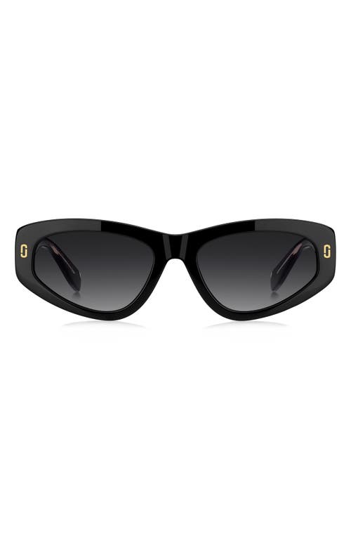 Marc Jacobs 55mm Gradient Rectangular Sunglasses In Black