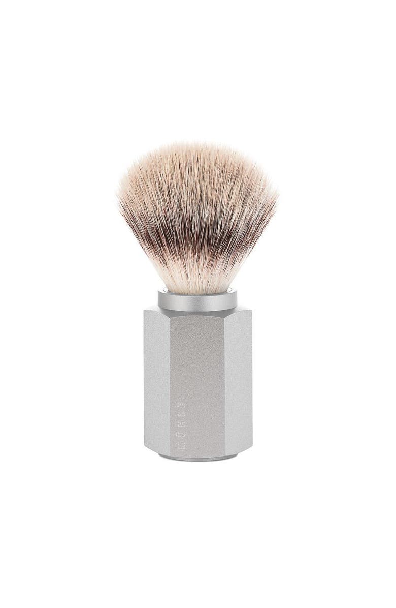 MÜHLE Hexagon Silver Handle Silvertip Fiber Shaving Brush, Main, color, Silver