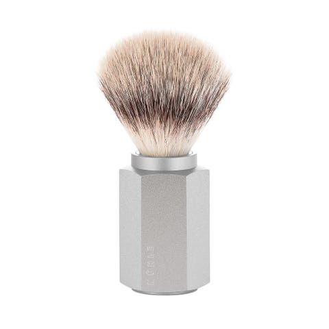 Hexagon Silver Handle Silvertip Fiber Shaving Brush