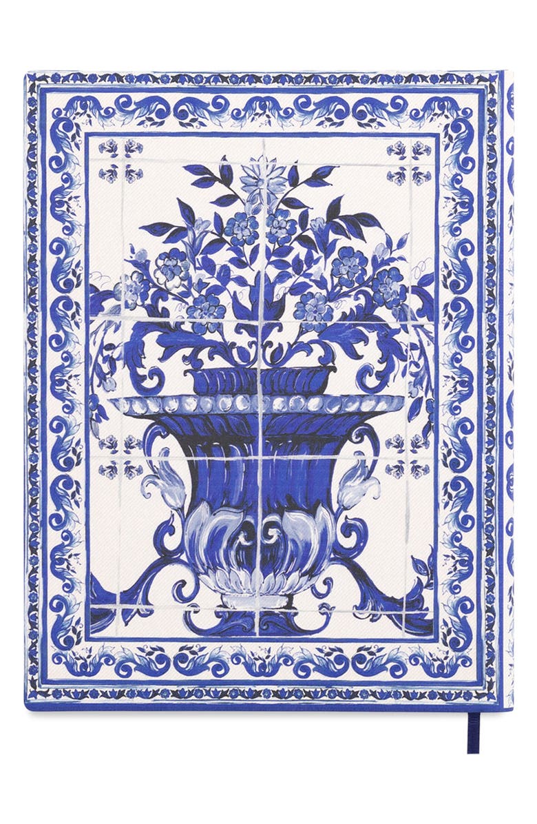 Dolce&Gabbana Carretto Large Blank Notebook, Alternate, color, Medium Blue