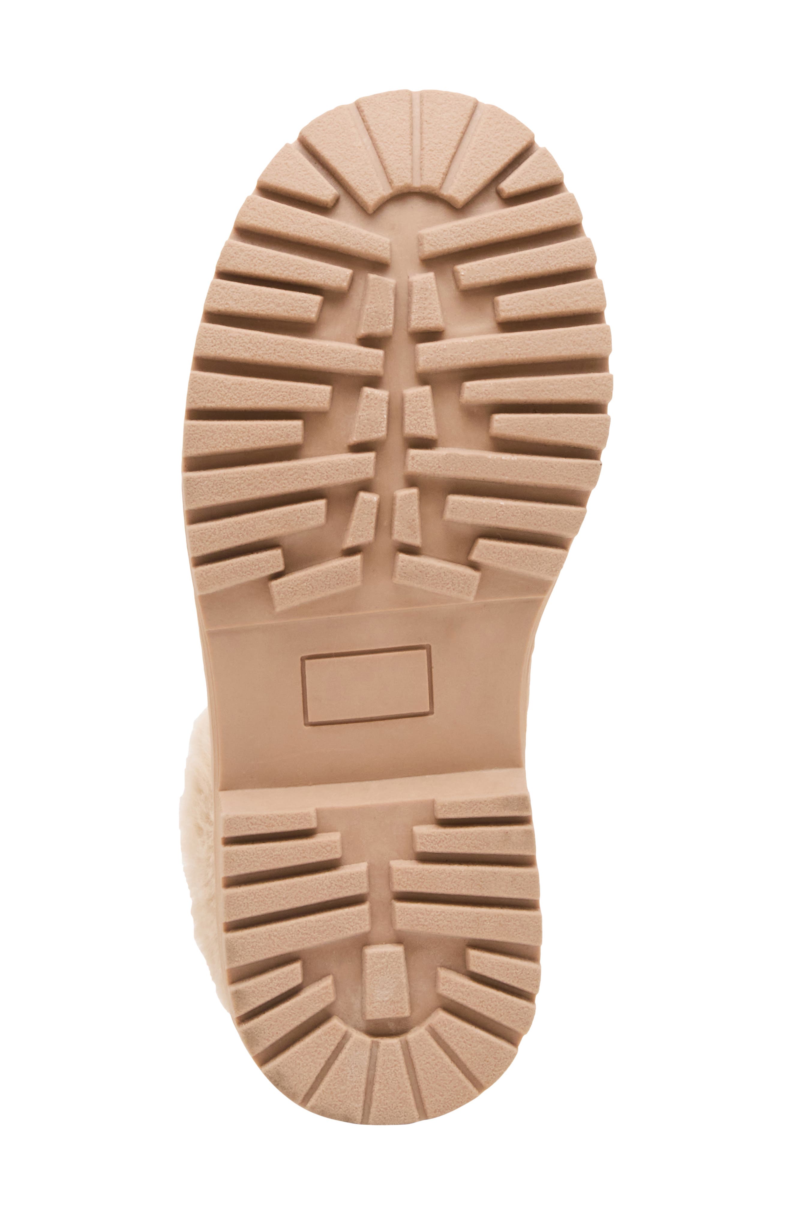 Steve Madden Kids' Jbowden Faux Fur Trim Combat Boot, Alternate, color, Sand