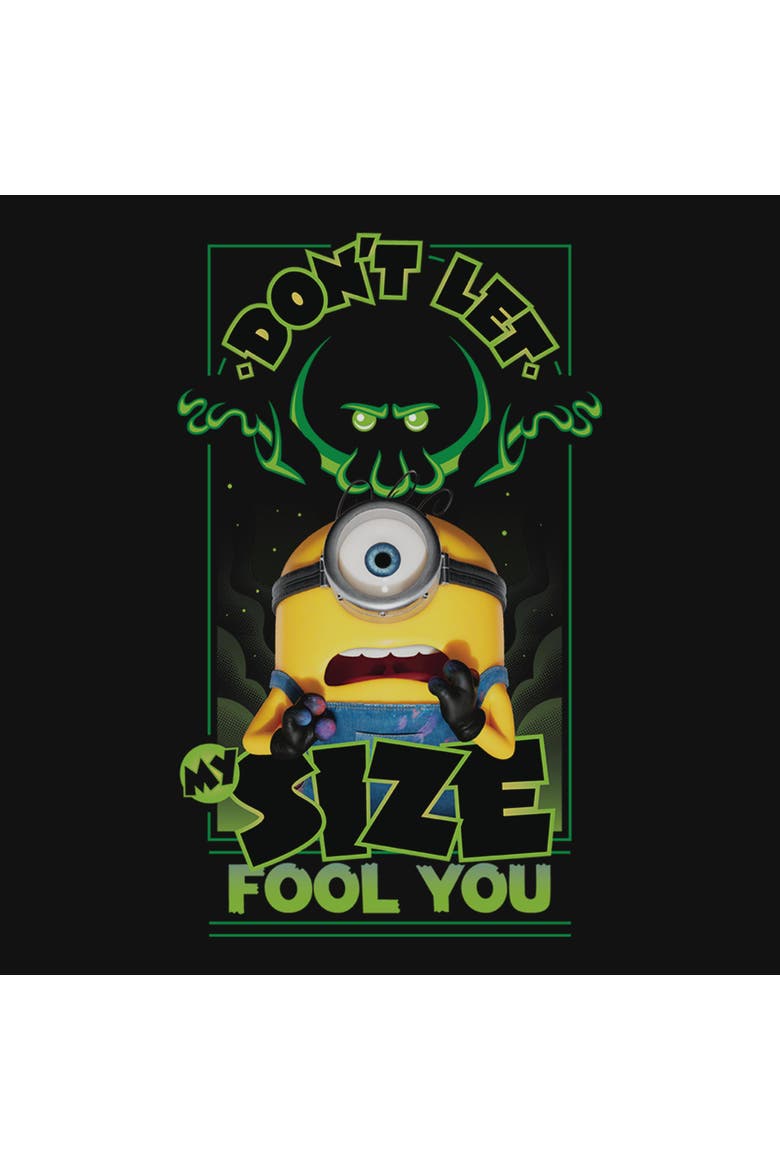 Girl's Minions & Monsters Don't Let My Size Fool You  Graphic T-Shirt, Alternate, color, Black