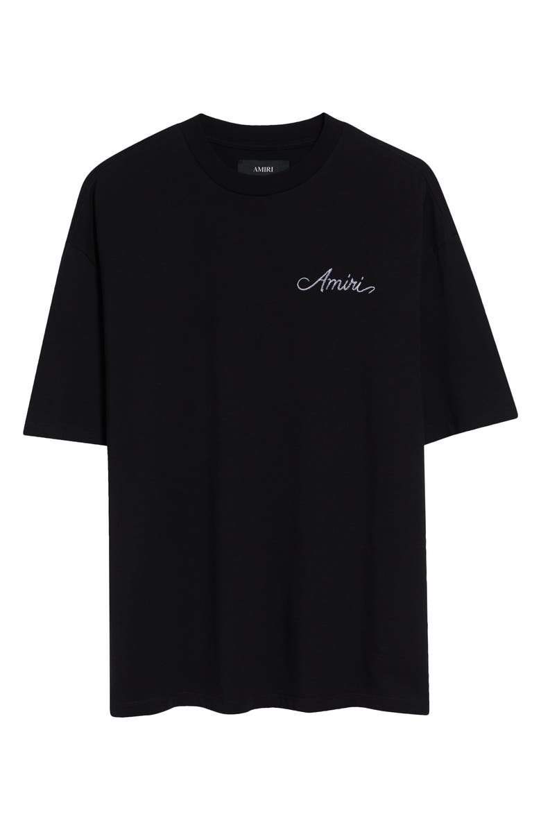 AMIRI Oversize MA Check Patch Appliqué Skate T-Shirt, Main, color, Black