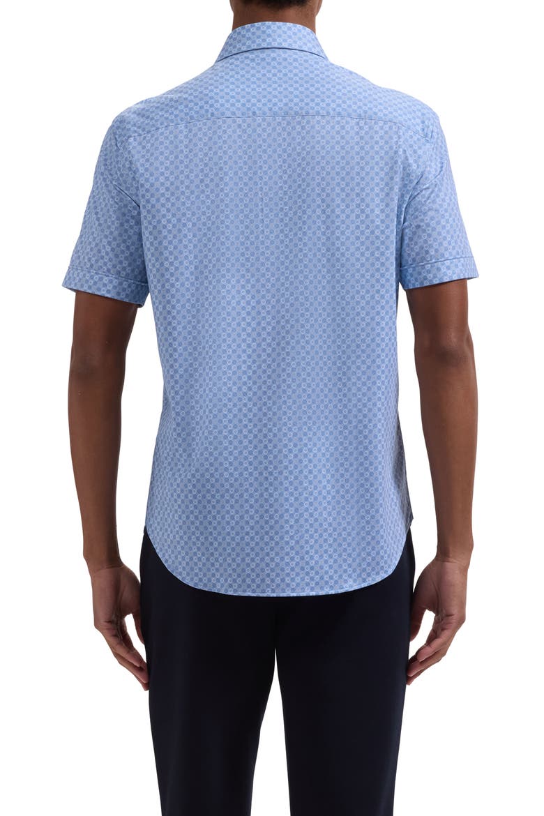 Miles OoohCotton® Medallion Print Short Sleeve Button-Up Shirt, Alternate, color, AIR BLUE