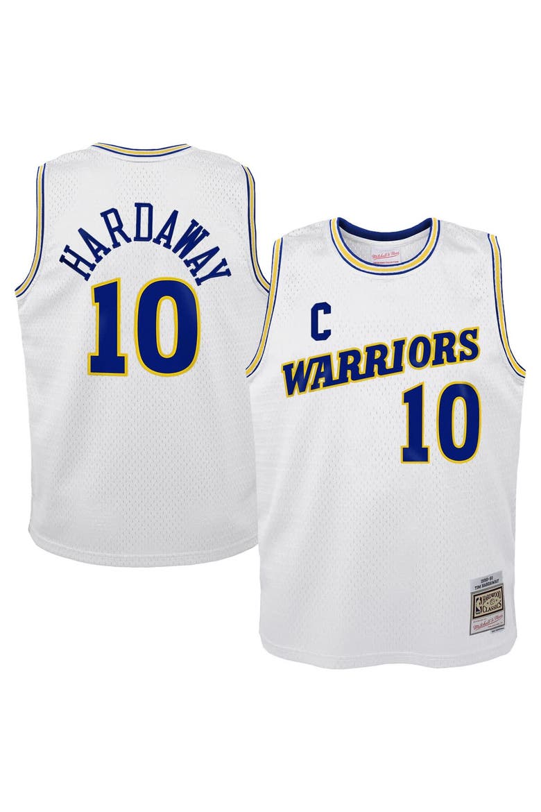 Youth Mitchell & Ness Tim Hardaway White Golden State Warriors 1990-91 Hardwood Classics Swingman Throwback Home Jersey, Alternate, color, White