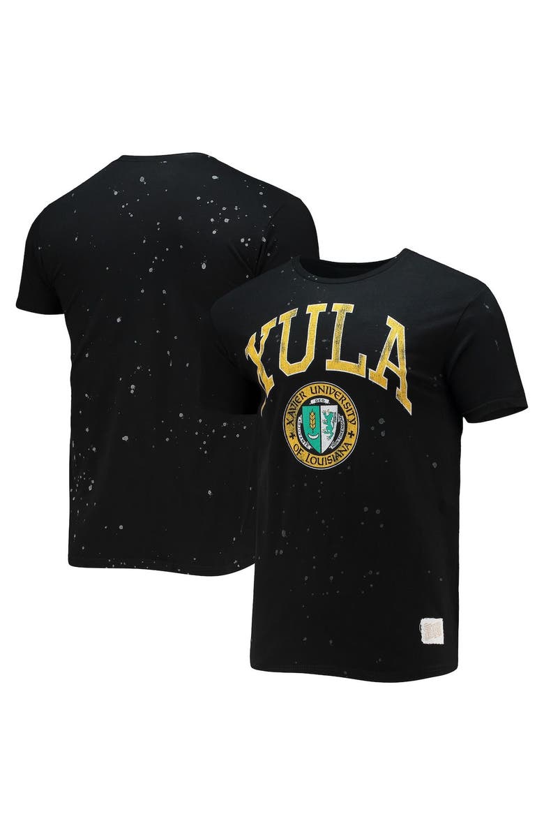Retro Brand Men's Original Retro Brand Black XULA Gold Bleach Splatter T-Shirt, Alternate, color, 