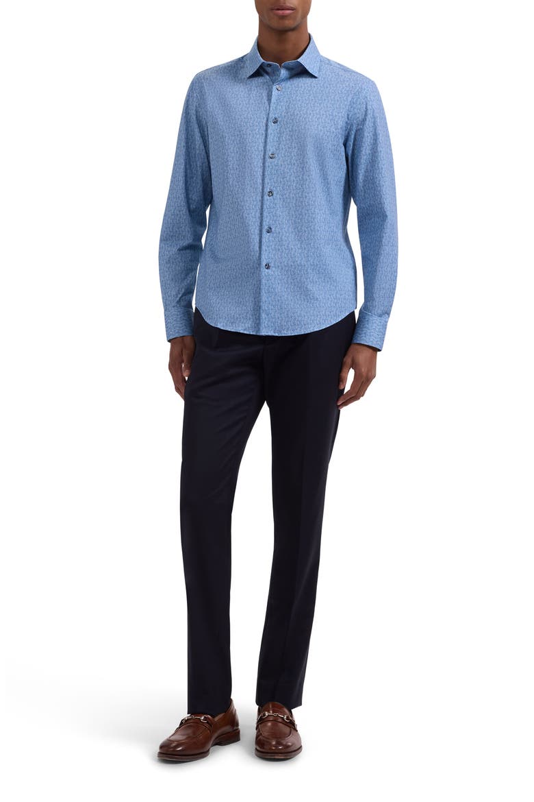 James OoohCotton® Geo Print Button-Up Shirt, Alternate, color, COBALT
