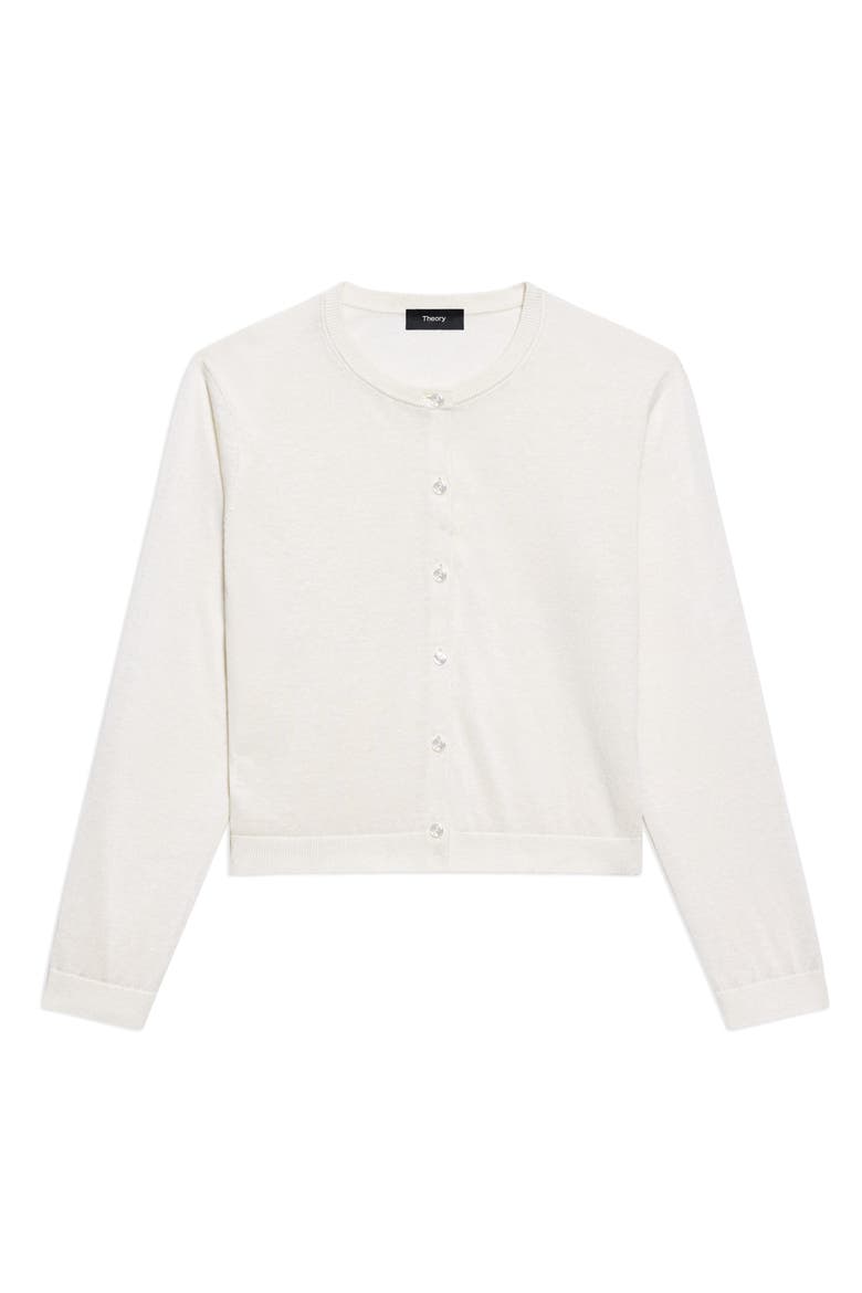Linen Blend Crop Cardigan, Alternate, color, BONE