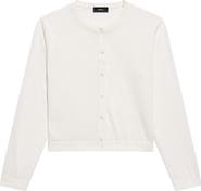 Theory Linen Blend Crop Cardigan