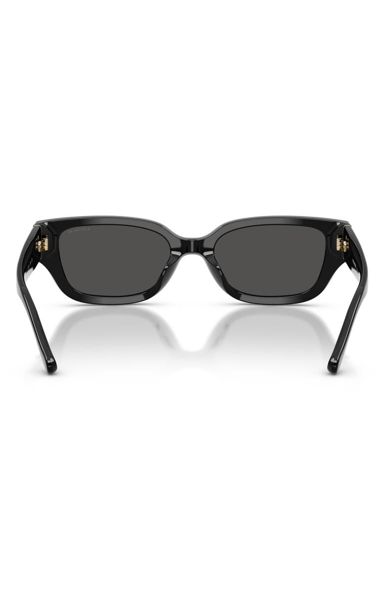 COACH 53mm Rectangular Sunglasses, Alternate, color, Black / Grey Solid