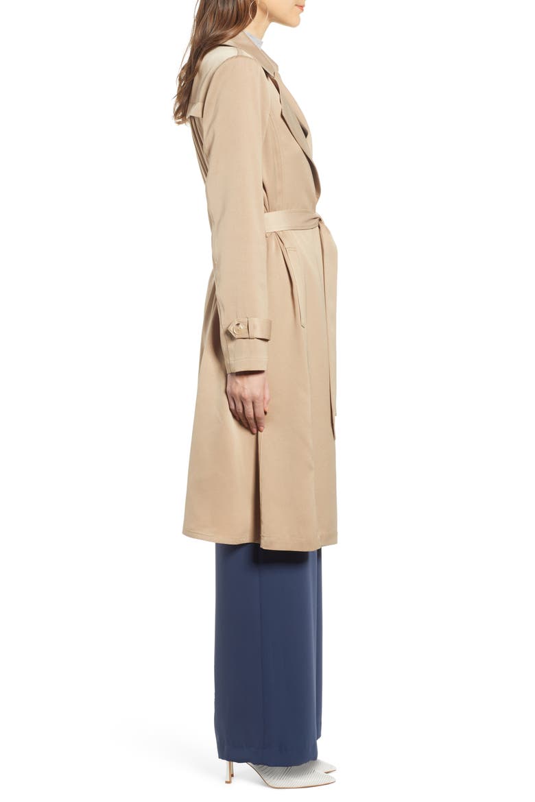 Pleat Back Trench Coat (Nordstrom Exclusive), Alternate, color, TAN