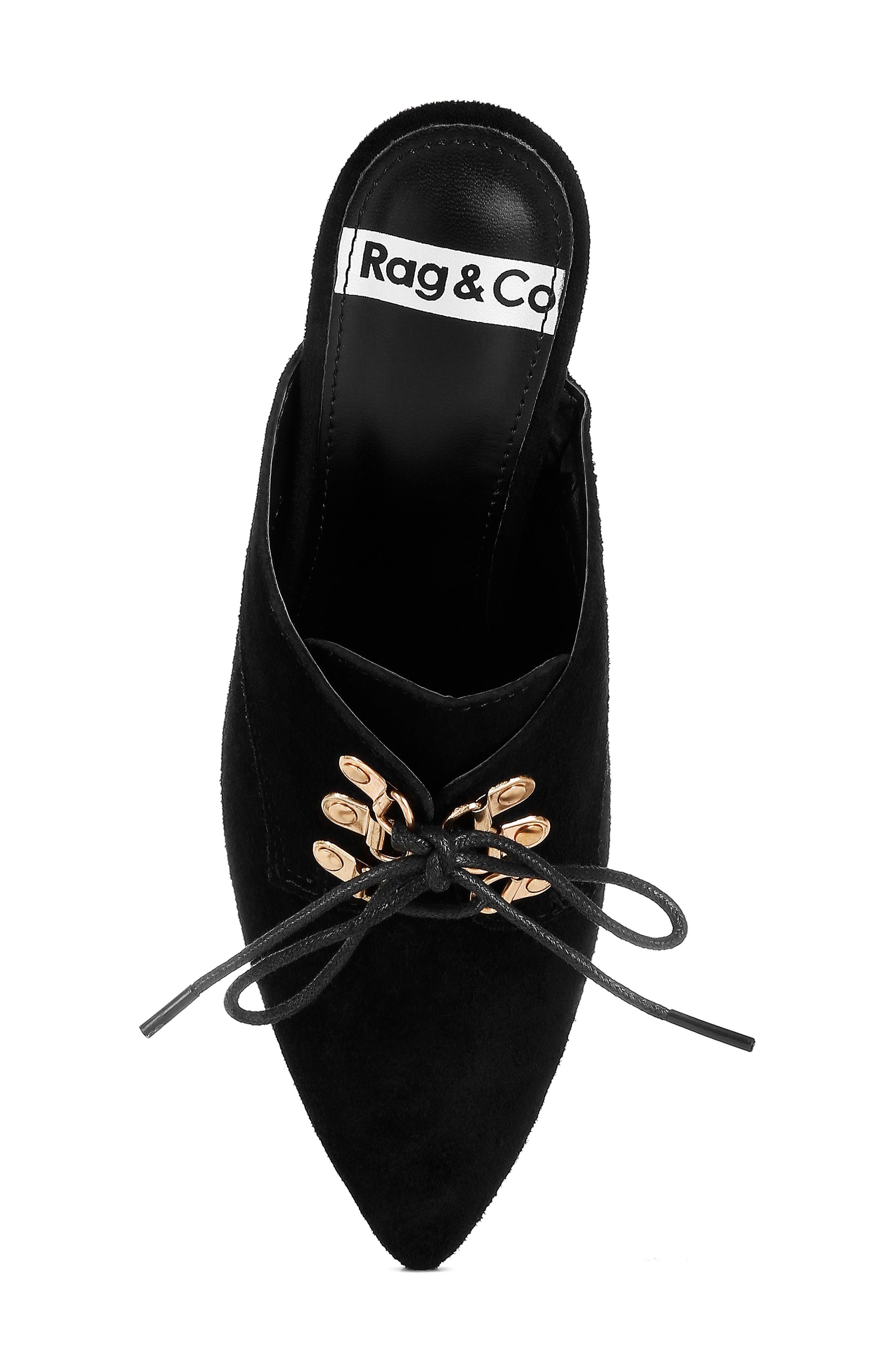 Rag & Co Miladi Stiletto Mule, Alternate, color, Black
