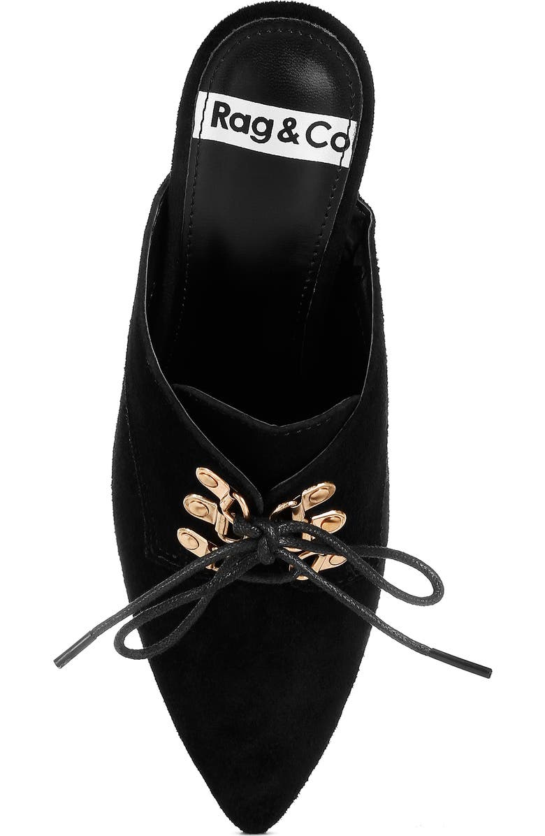 Rag & Co Miladi Stiletto Mule, Alternate, color, Black