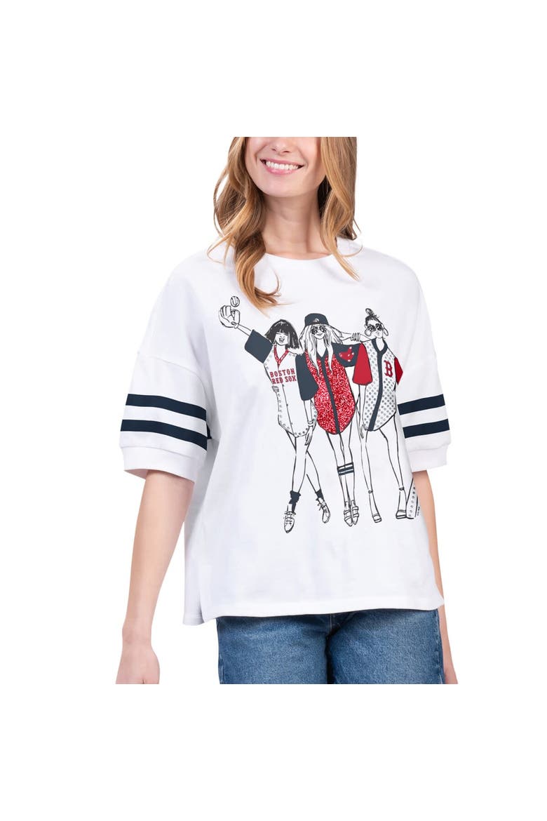 Women's G-III 4Her by Carl Banks White Boston Red Sox Winners Half-Sleeve Fashion Top, Main, color, White