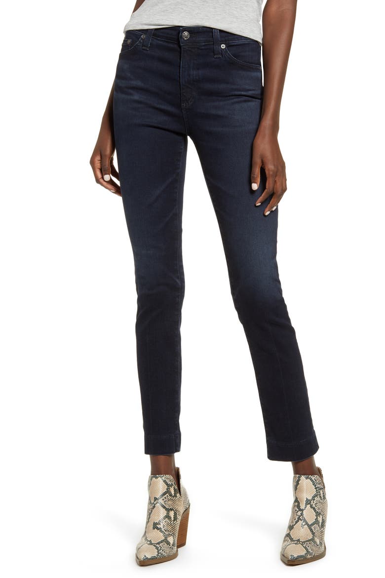 Mari High Waist Ankle Slim Straight Leg Jeans, Main, color, 3YRS INQUIRE