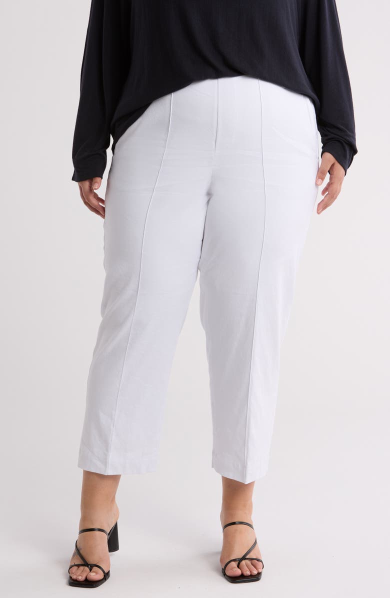 Tapered Linen Blend Pull-On Pants