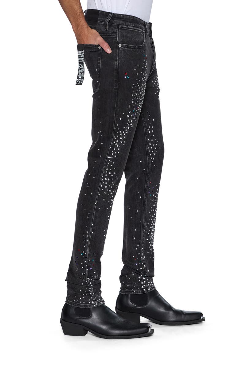 Ksubi Van Winkle Renaissance Studded Skinny Jeans, Alternate, color, Black