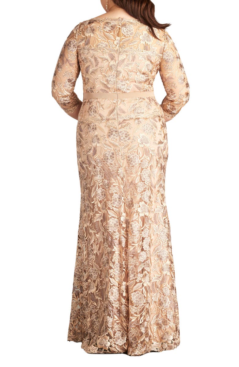 Tadashi Shoji Floral Embroidered Gown, Alternate, color, 