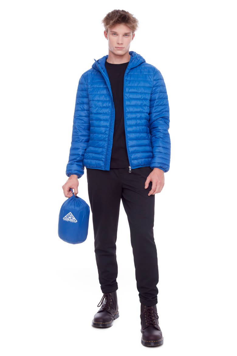 YOHO MEN'S - Vegan Down Lightweight Packable Puffer Jacket & Bag, Alternate, color, COBALT