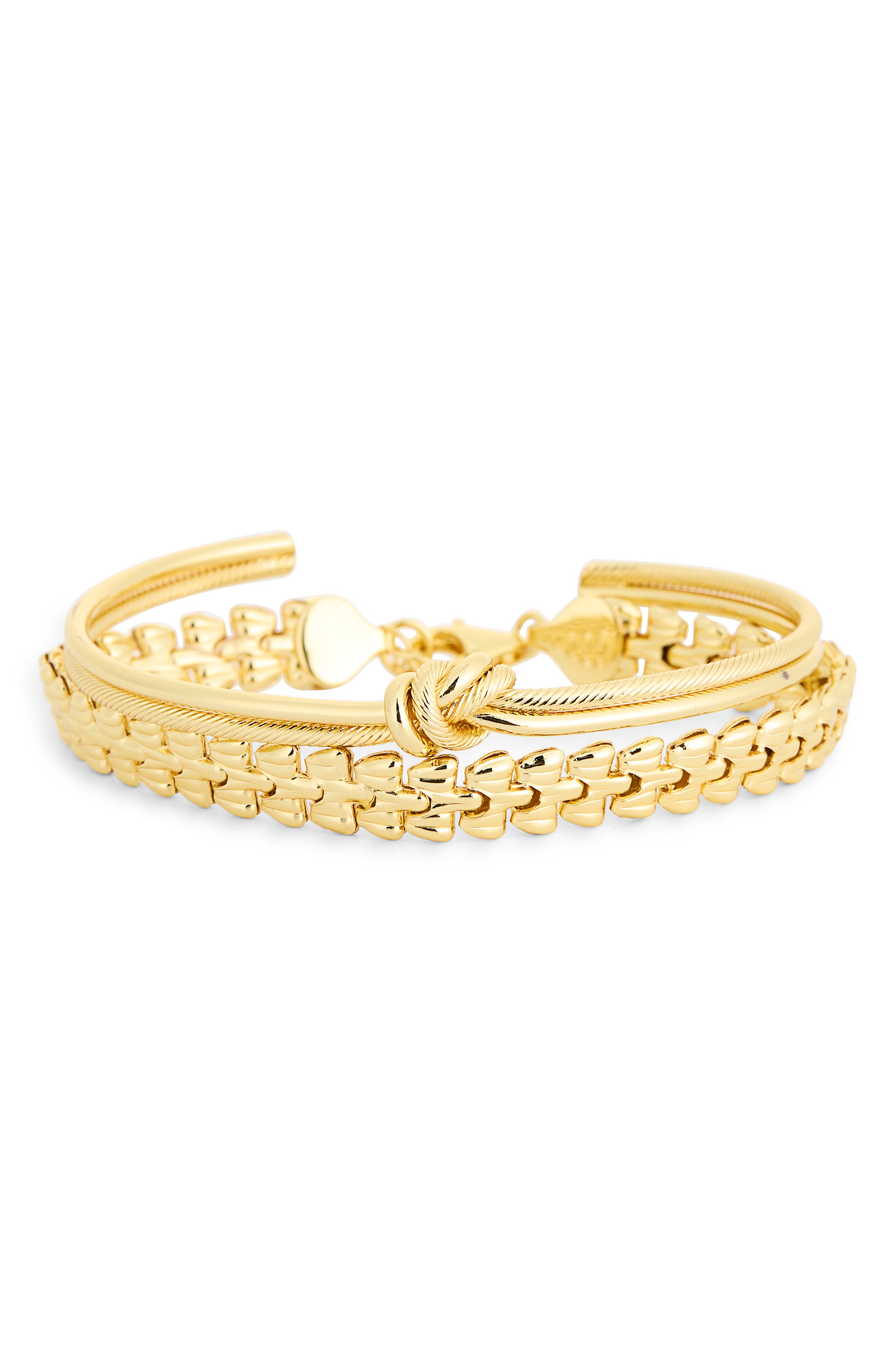 Set of 2 Knot & Watch Link Bracelets