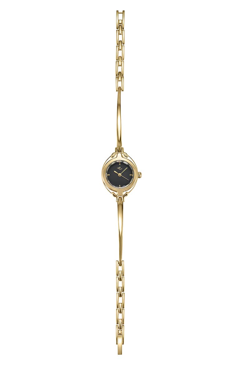 Dainty Bangle Bracelet Watch, Alternate, color, BLACK AND GOLD
