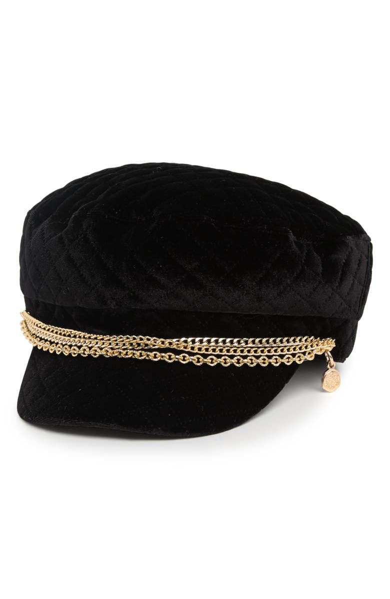 Vince Camuto Quilted Velvet Conductor Hat, Main, color,